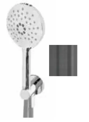 Waterevolution Flow rund handduschset komplett med vägganslutning gun metal T1621RGME Kampanjpris