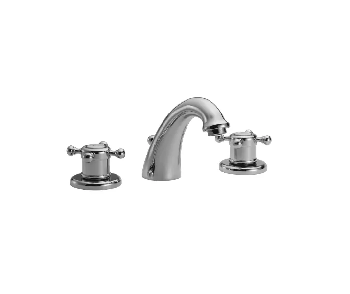 Fynd Huber Victorian 3-håls termostatisk tvättställsblandare rostfritt stål VTT710102A