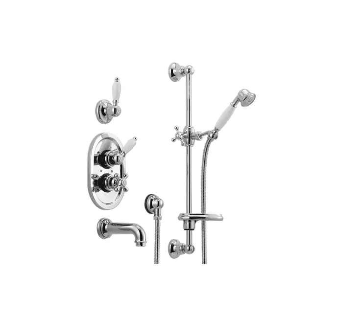 Huber Croisette Inbyggd Termostatisk Bad-/Duschset Brons 914.CS01H.BA Snabb frakt