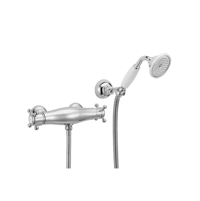 Snabb frakt Huber Victorian Termostatisk Duschblandare med Handdusch Rostfritt Stål VTD010102A