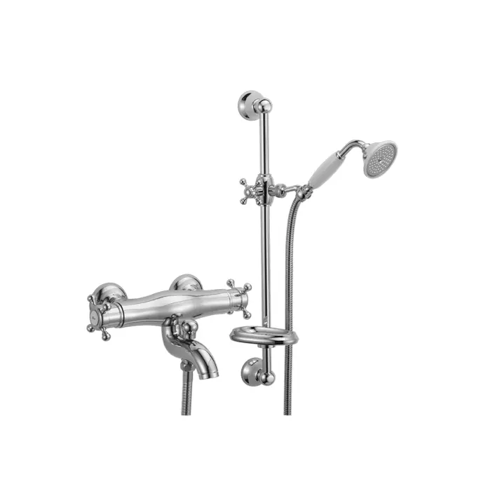 Huber Victorian Termostatisk Badkarblandare med Duschset Brons VTS2701027 Lågt pris