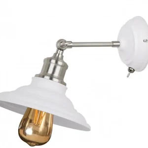 Rabatt Dekor Loret justerbar vit vägglampa med strömbrytare 20 cm i diameter 8267
