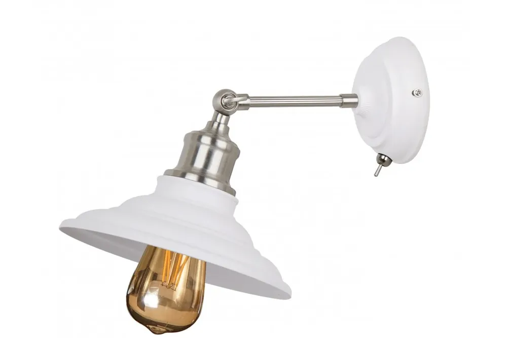 Rabatt Dekor Loret justerbar vit vägglampa med strömbrytare 20 cm i diameter 8267