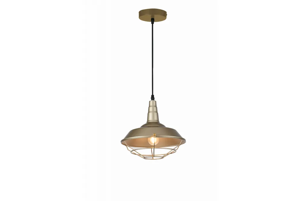 Dekor Solen hänglampa industriell form med gyllene galler diameter 26,5 cm 2362 Säker betalning