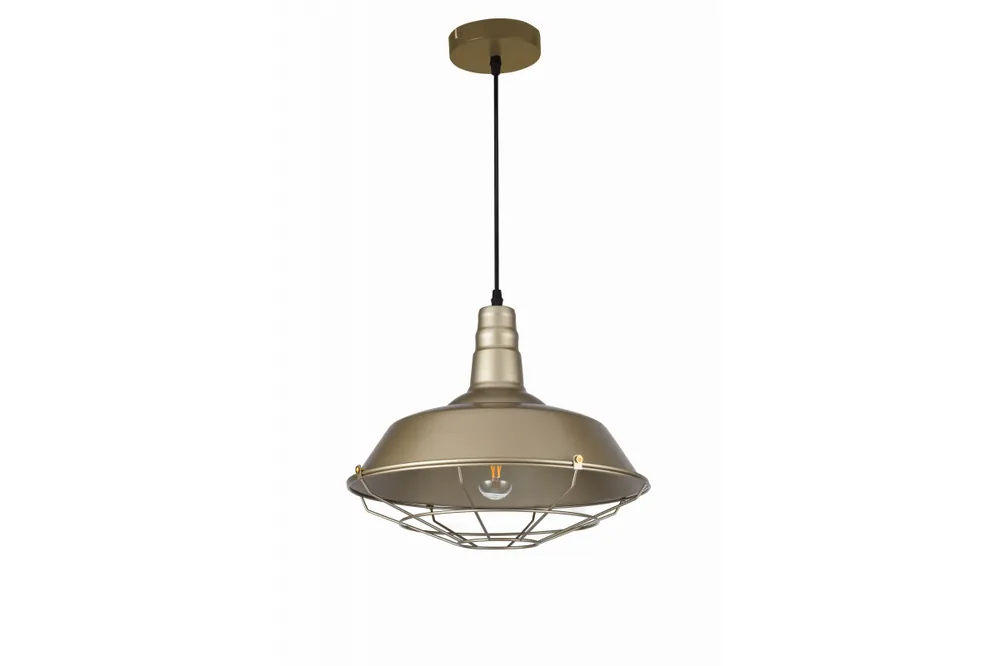 Decor Solen hänglampa med industriell form och gyllene galler, diameter 36,5 cm 3703 Utförsäljning