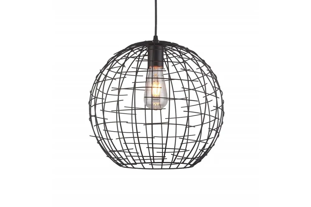 Decor Viela svart guld trådig metallhänglampa sfärisk diameter 35 cm 6996 Begränsat antal