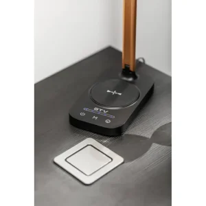 Begränsat erbjudande Tower utdragbart eluttag för möbler, 1 franskt uttag, 1 USB-A, 1 USB-C, kabel 1,5 m, svart, lock i rostfritt stål