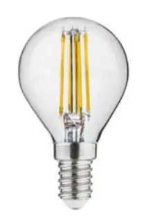 Begränsat erbjudande Decor Lumiere rund LED-lampa E14 Filament kallvitt 4000K Klart glas 45mm