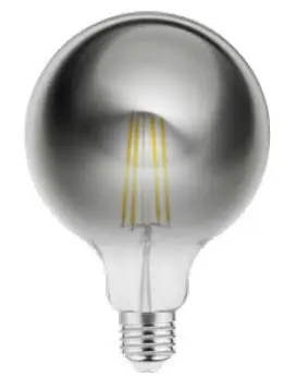 Sänkt pris Decor Lumiere rund LED-lampa E27 Filament varmvit 2700K Rökglas 125mm