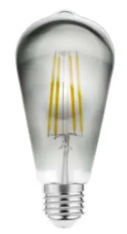 Begränsad tid Dekor Lumiere Edison LED-lampa E27 Filament varmt vitt 2700K Rökglas 64mm
