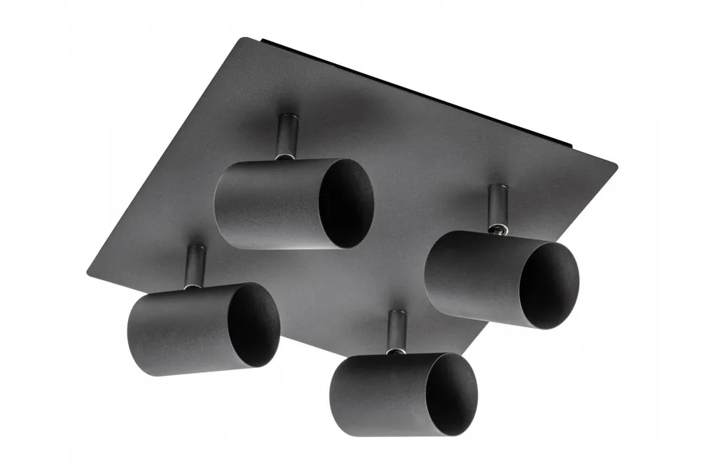 Dekor Takarmatur VENETO IP20 max. 20W 4 x GU10 rund/fyrkant svart. 1208964046 Kundfavorit