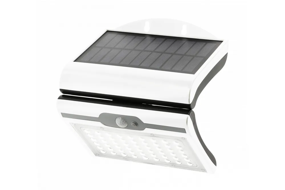Beställ nu RAMOS Solarfasadlampa med Rörelse/Skymningsdetektor, 50W, 300lm, 3,7V 1800mAh, IP44, 6000K, vit 1208963114