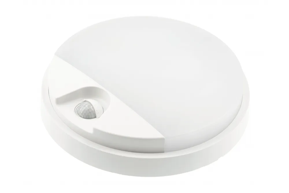 TULON-armatur med rörelsesensor, LED, 15 W, 1350 lm, 4000 K, AC 220–240 V, IP54, rund, vit Populärt val