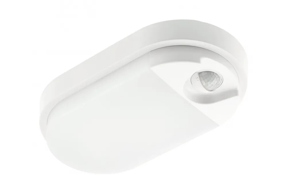 prisnedsättning TULON-armatur med rörelsesensor, LED, 15 W, 1350 lm, 4000 K, AC 220–240 V, IP54, oval, vit