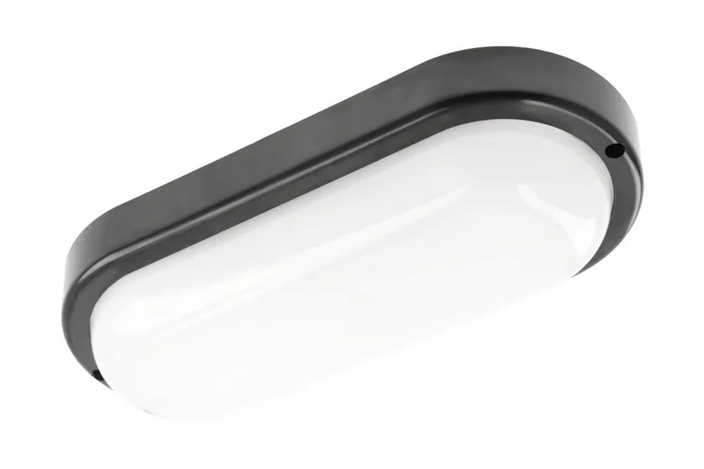 KODO kanalarmatur, LED, 18 W, 1620 lm, 4000 K, AC 180–250 V, IP54, IK08, oval, svart - Uppsättning av 2 Reapris
