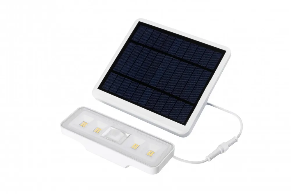 Solbelysningsarmatur med rörelse- och skymningsdetektor DAVOS, LED, 1000lm, 4000K, 2000mAh, IP54, vit Begränsad tid