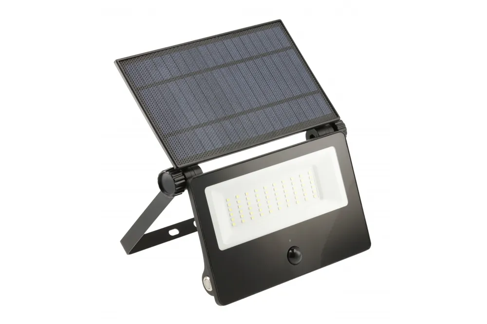 Solflodsljus LUMOS II, LED, 3000lm, 6400K, 2x2600mAh utbytbar, IP65, svart Populär