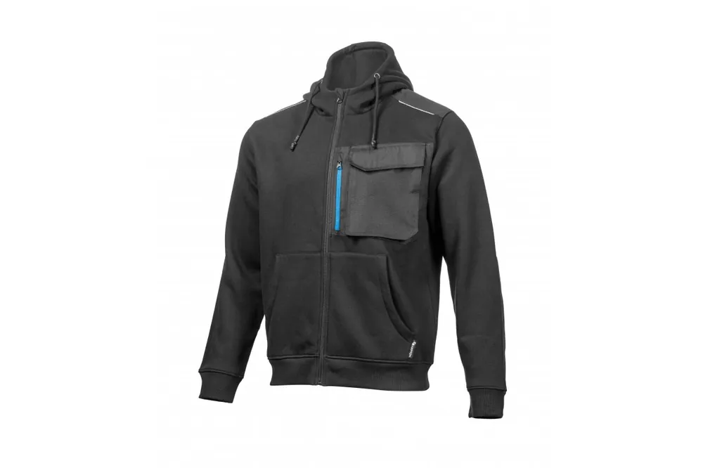 I lager THEO-tröja med huva, svart, 2XL (56)
