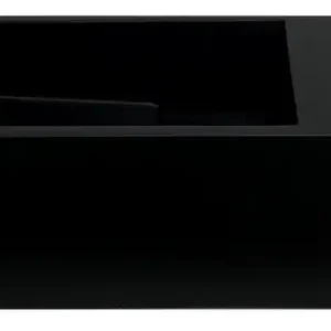 Begränsat erbjudande Solid-S Fontän i solid surface, matt svart, B36xD18xH10 cm, med lock, högermodell med kranhål 1208954163