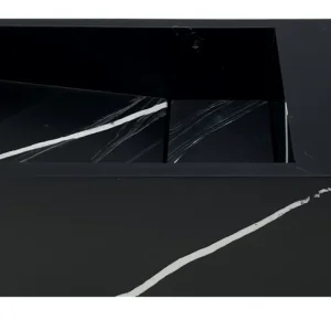 Solid-S Marble solid surface fontän B36xD18xH10cm marmor matt svart höger med kranhål 1208954638 Endast denna vecka