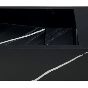 Solid-S Marble solid surface handfat B36xD18xH10cm marmor matt svart höger utan kranhål 1208954639 Billigare