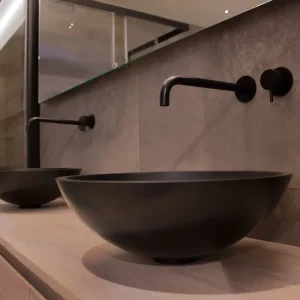 Endast denna vecka Solid-S Pure Monteringsdiskho, rund, matt svart, B41xH14 cm, utan överflöde, med propp i solid surface 1208775662