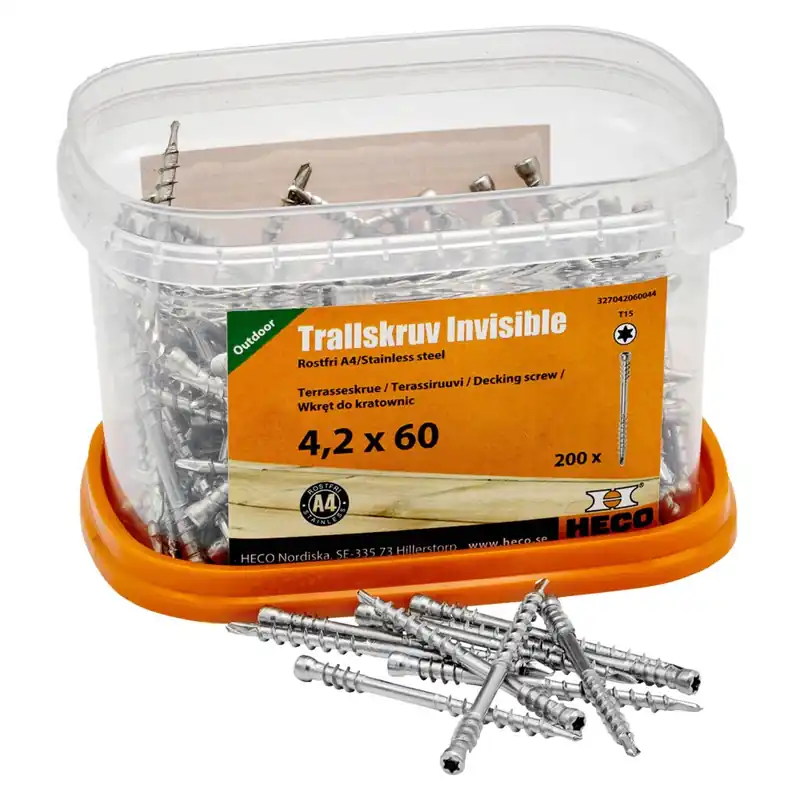 Sista chansen Heco Invisible Rostfri 4,2x60 A4