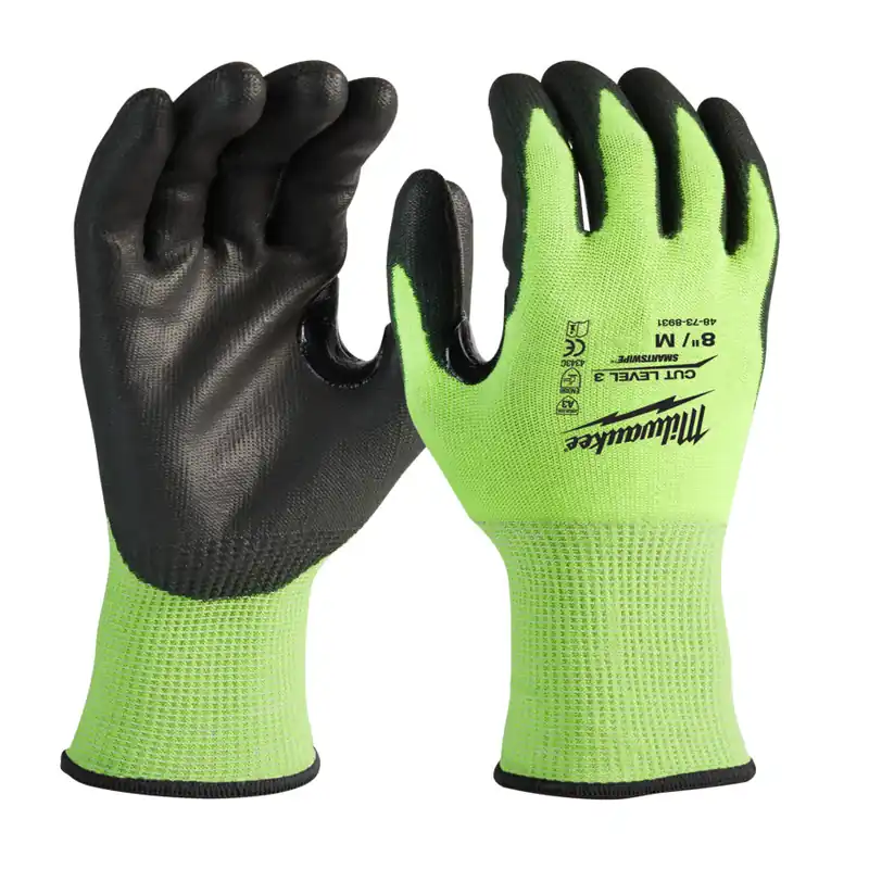 Beställ nu Milwaukee nitrildoppade handskar HI-VIS CUT
