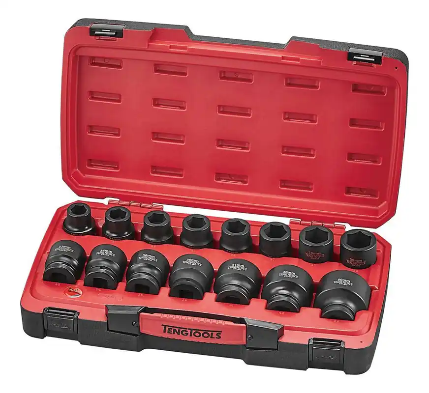 17-delars krafthylssats 3/4" Teng Tools T9417 – Robust sats i väska Sänkt pris