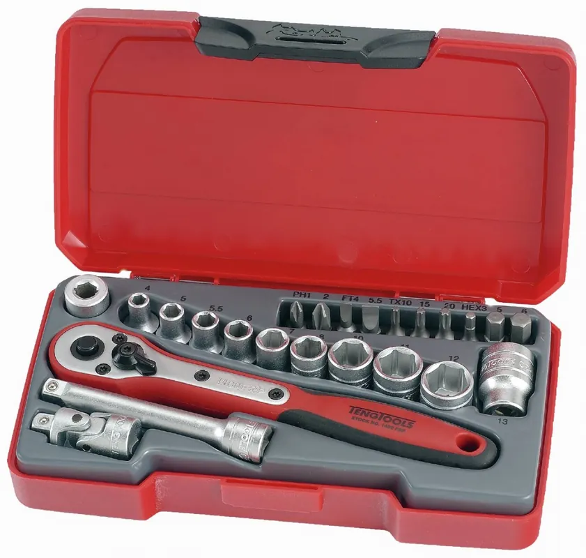 Lågt pris Hylsnyckelsats Teng Tools 1/4" 24 delar