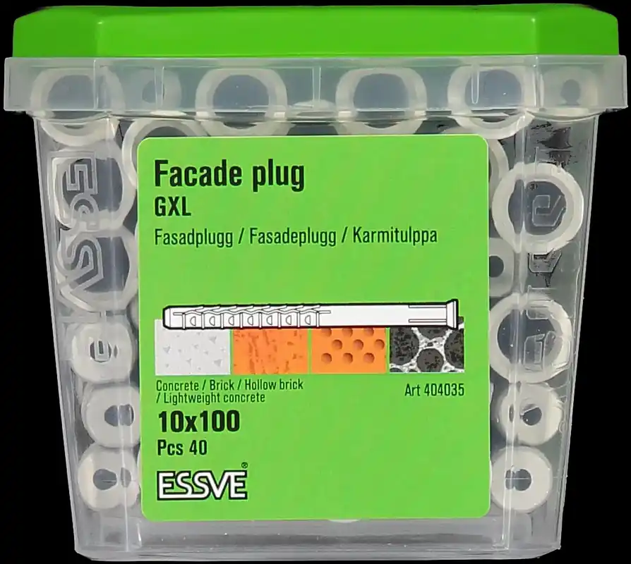 Fasadplugg GXL Essve 10x100 mm 40-pack Kampanjpris