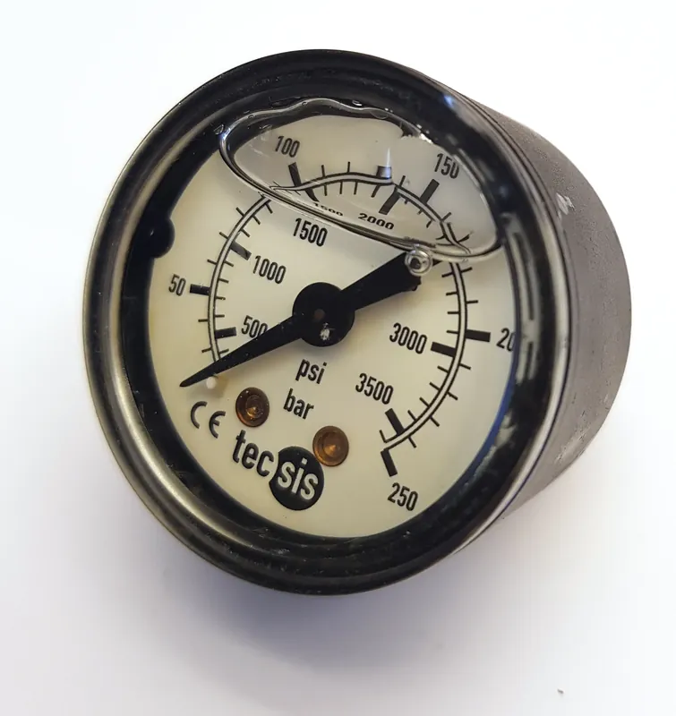 Köp online Manometer 1/8" 250BAR 42MM Bak, glycerin junior