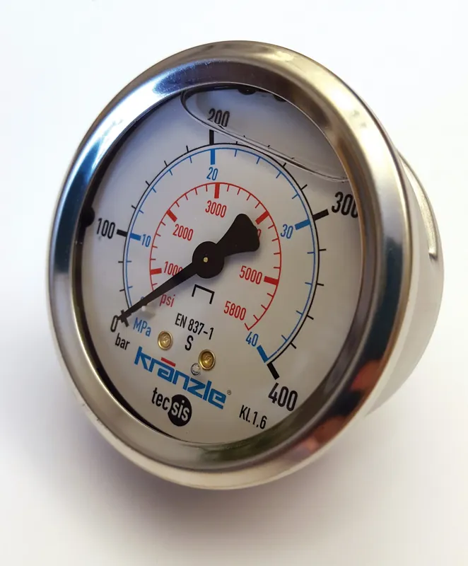 Endast idag Manometer 1/4" 400BAR 63MM Bak, glycerin